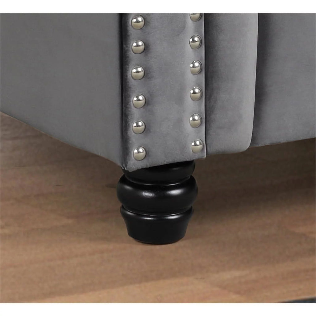Gray Velvet Loveseat U826440