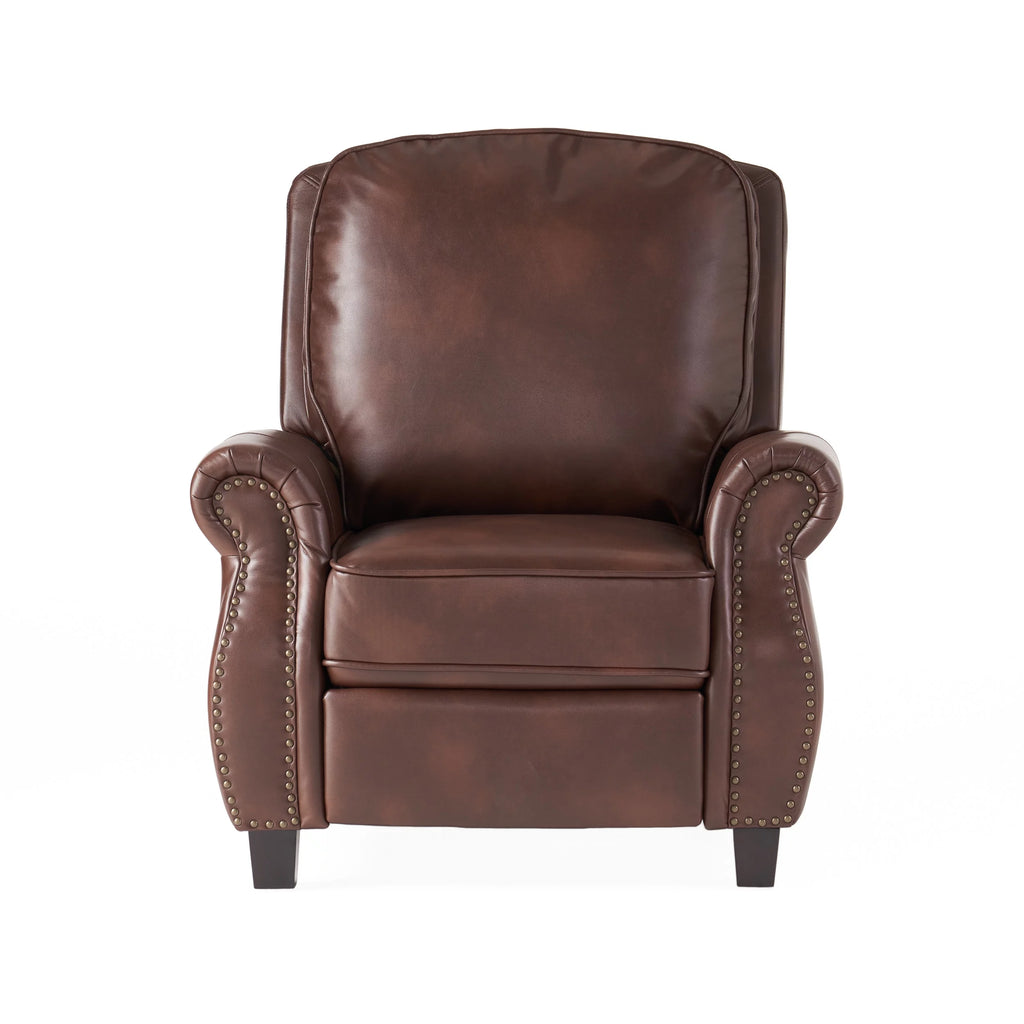 Multibrown and Dark Brown Faux Leather Recliner N841
