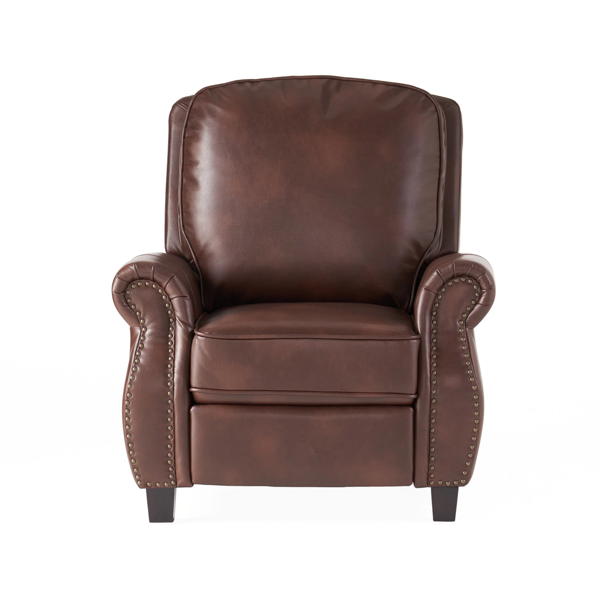 Multibrown and Dark Brown Faux Leather Recliner N841