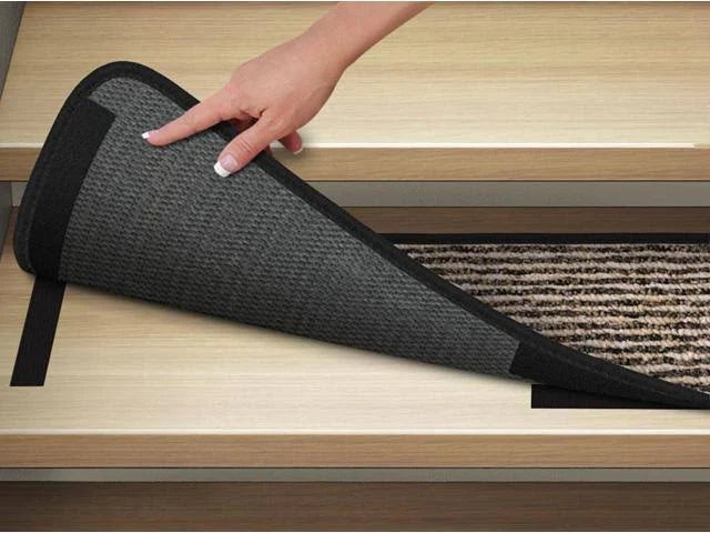 Set of 12 Black Indoor Carpet Stair Treads T886