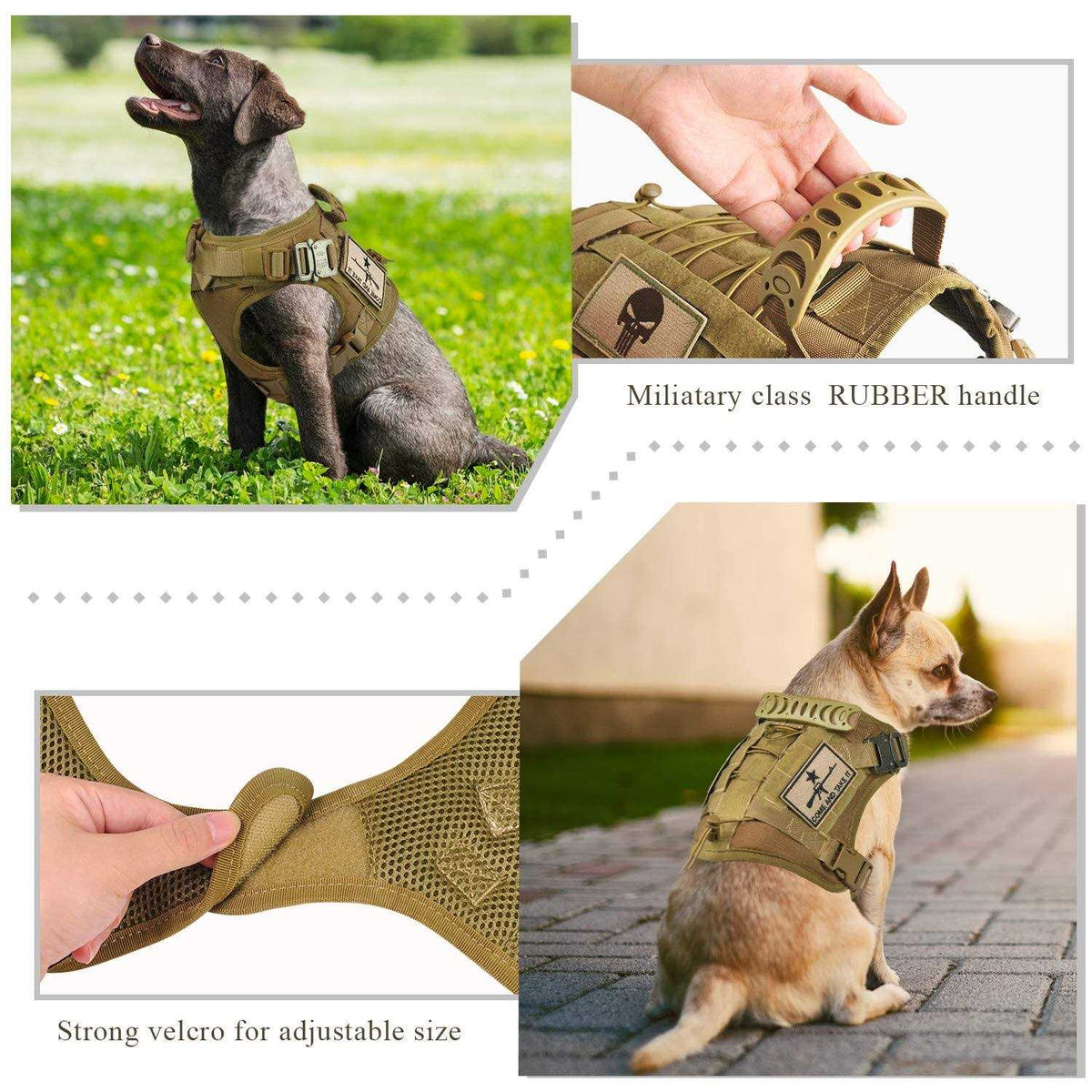 Tactical Service Dog Vest Harness with Rubber Handle & Metal C85127