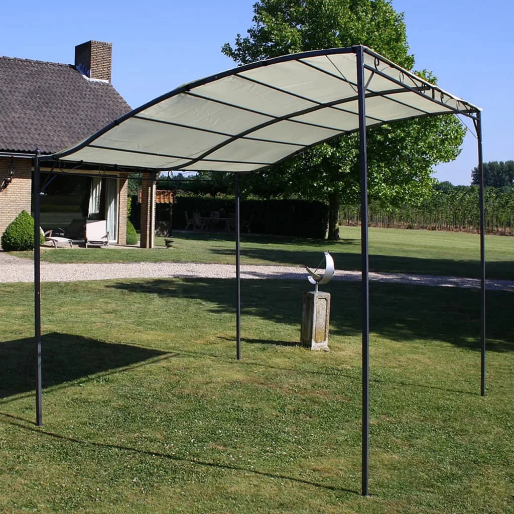 Cream White Steel Frame Garden Canopy Tent Sun Shelter 9.8ft x 8.2ft F707