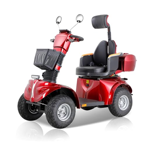 Red Heavy Duty 4 Wheel Mobility Scooter W969765