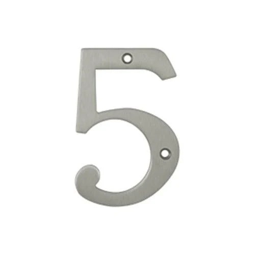 4 in. Satin Nickel Solid Brass House Numbers U360688