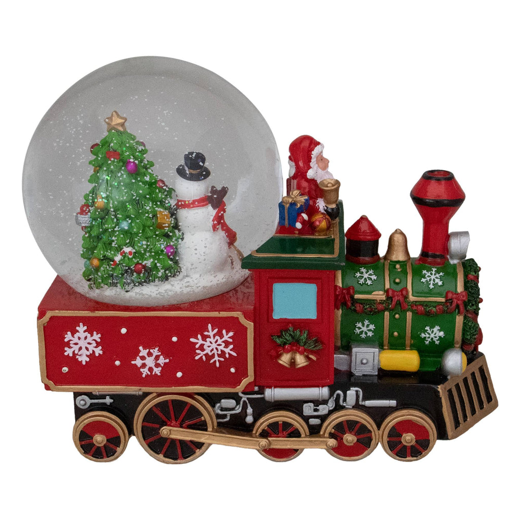 Green and Red Christmas Train Snow Globe F67589