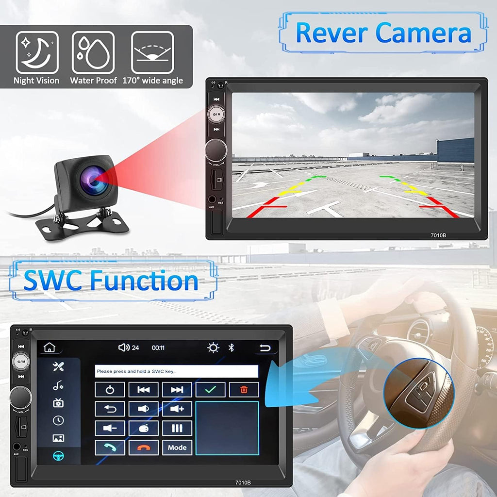 7 Inch Touch Screen Car Stereo with Bluetooth Backup Camera N752