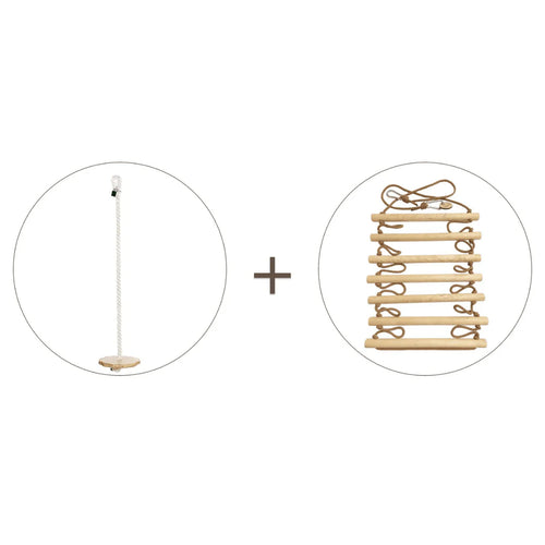 2-in-1 Rope Swing and Ladder Set for Kids Z8612