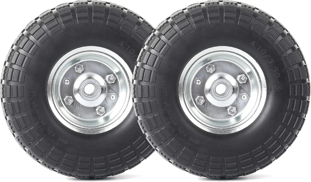 10-Inch Solid Rubber Tires and Wheels 4-Pack D47725
