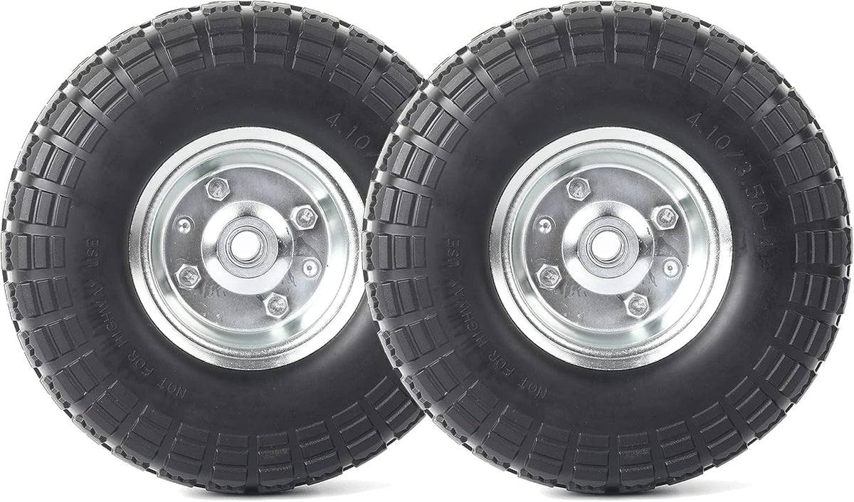10-Inch Solid Rubber Tires and Wheels 4-Pack D47725
