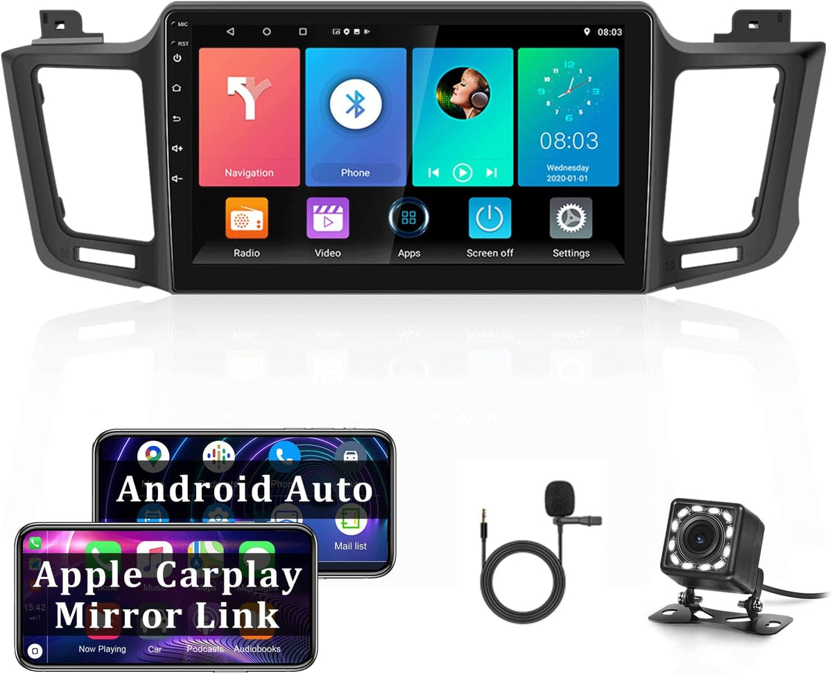 10.1 inch Android Car Radio Stereo Touchscreen with Bluetooth WiFi Backup Camera Microphone N20104