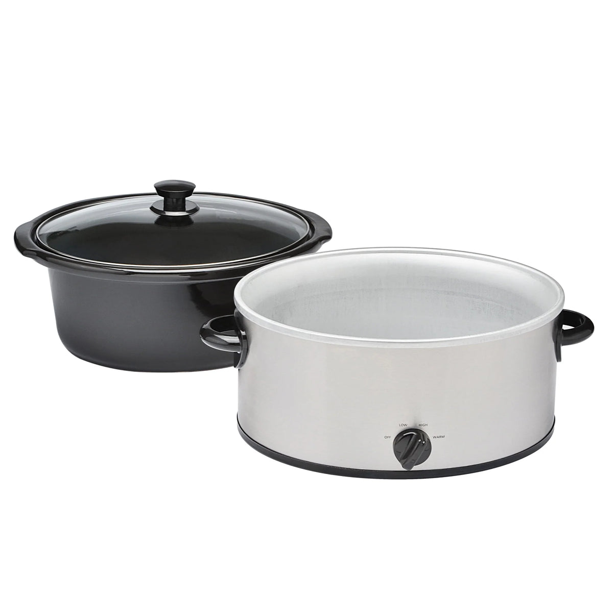 6 Quart Oval Slow Cooker Stainless Steel Glass Lid C7647