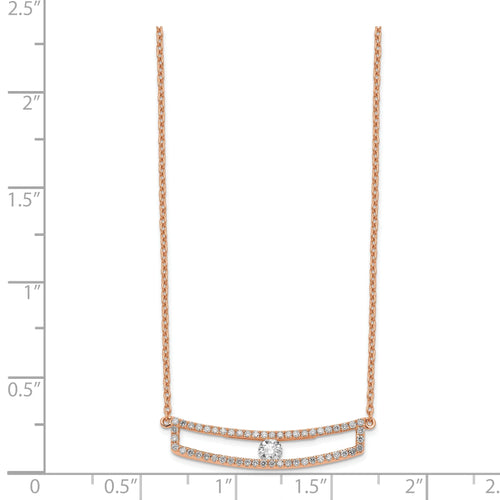 14K Rose Gold Polished Diamond Necklace K271