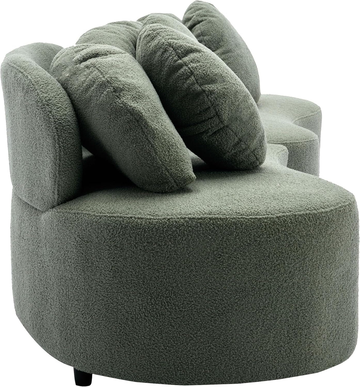 Green Velvet Curved Sectional Sofa I213