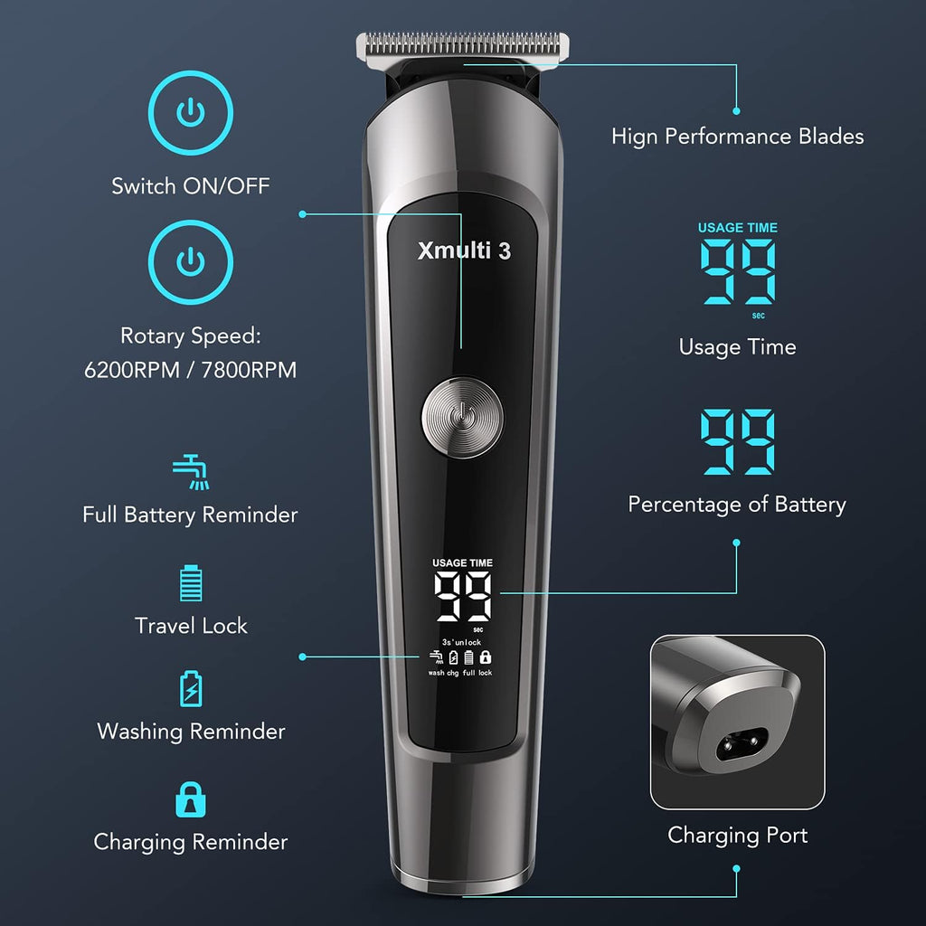 Electric Beard Trimmer, All-in-1 Multi-Grooming Hair Trimmer Kit, Cordless Clippers with Waterproof Y313808