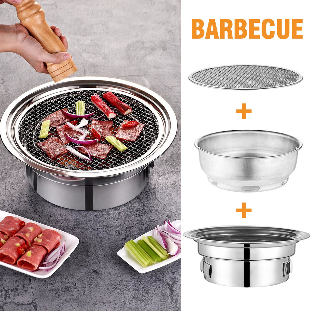 Portable Non-stick Round Charcoal BBQ Grill I81945