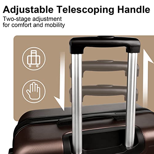 3 Piece Hardshell Expandable ABS Luggage Set with Spinner Wheels and TSA Lock 20in/24in/28in Cement Grey S896143
