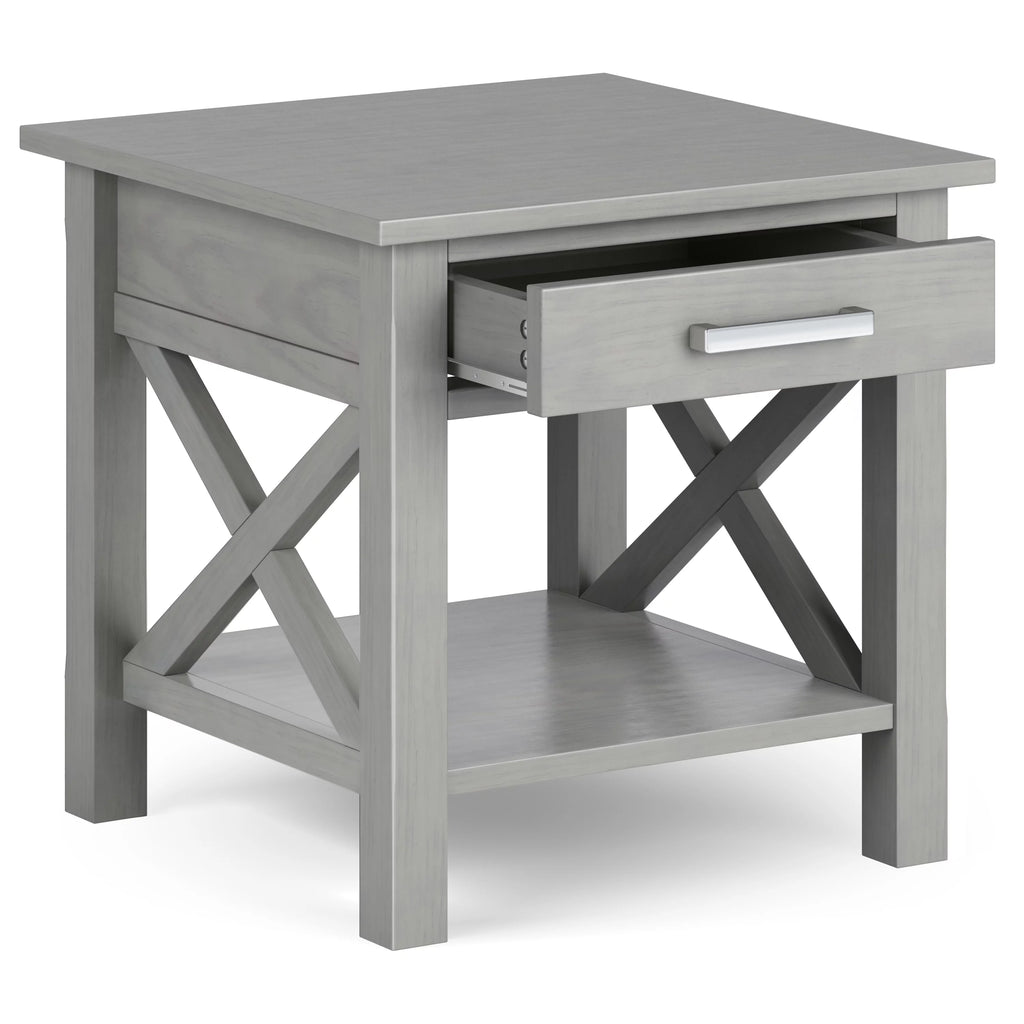 Fog Gray Square End Side Table E463662