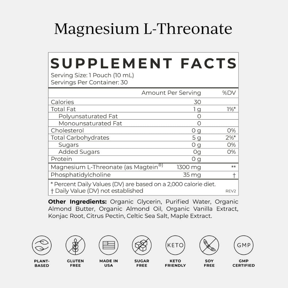 Liposomal Magnesium L-Threonate & DHA Vegan Omega 3 Bundle, Magnesium Supplement S9904