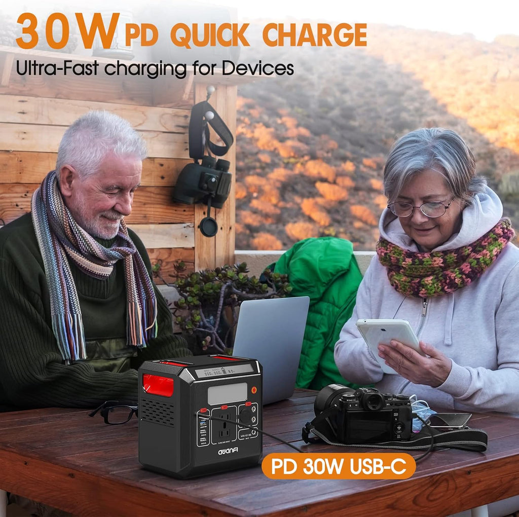 300W Portable Power Station 300Wh Solar Powered Generator with 110V AC Outlet P563509