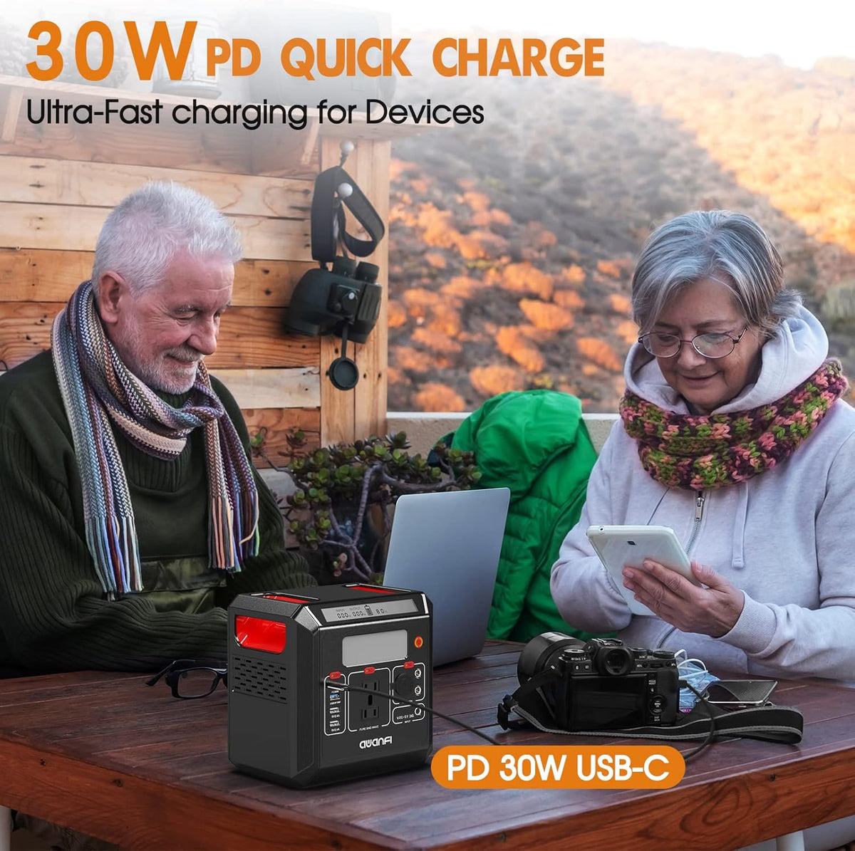 300W Portable Power Station 300Wh Solar Powered Generator with 110V AC Outlet P563509