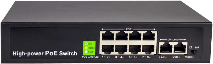8 Port Unmanaged PoE Switch 125W Pack of 2 V5461