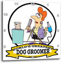 Funny Worlds Greatest Dog Groomer Wall Clock L52055