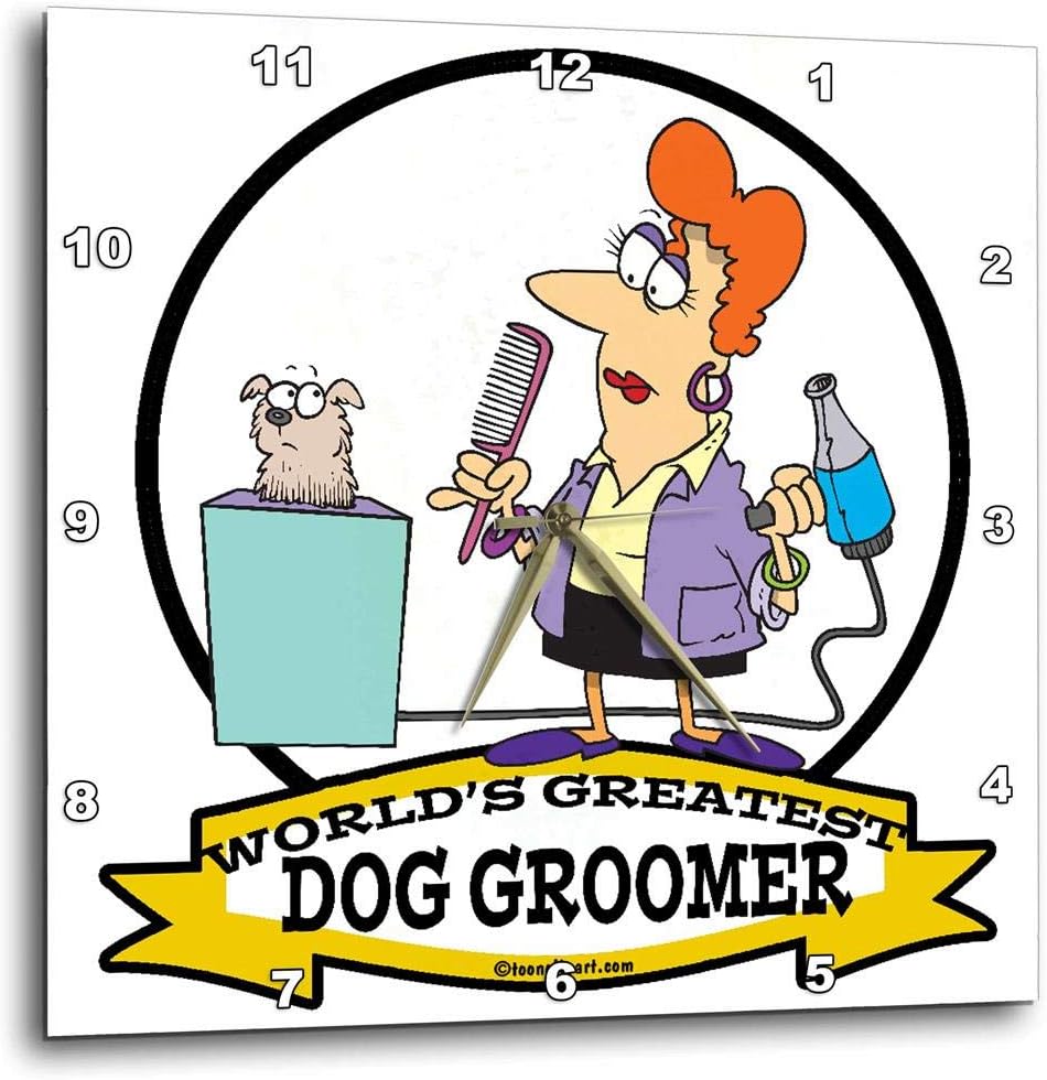 Funny Worlds Greatest Dog Groomer Wall Clock L52055