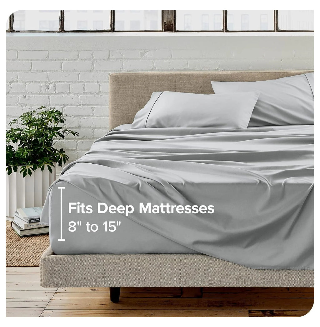 Full XL 4 Piece Microfiber Sheet Set, French Grey A8244
