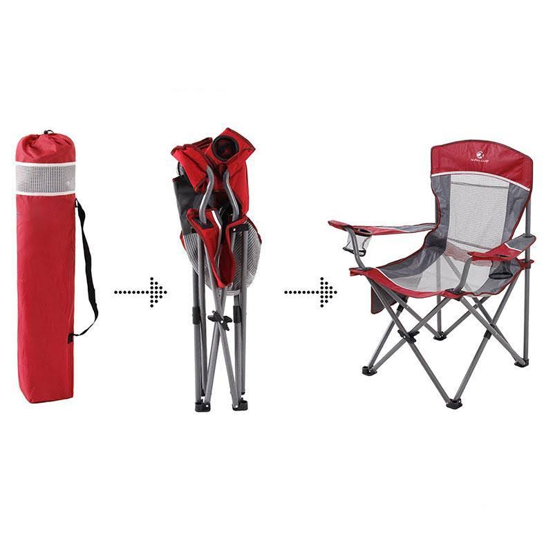 Oversized Mesh Camping Chair Red Grey Z857423