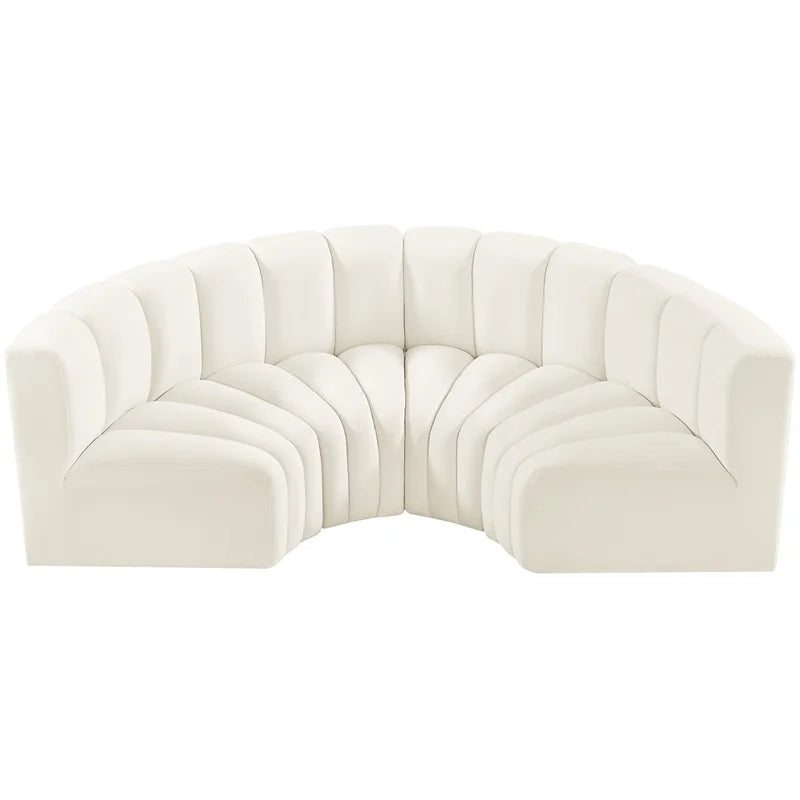 Cream Velvet Modular Sofa O540904