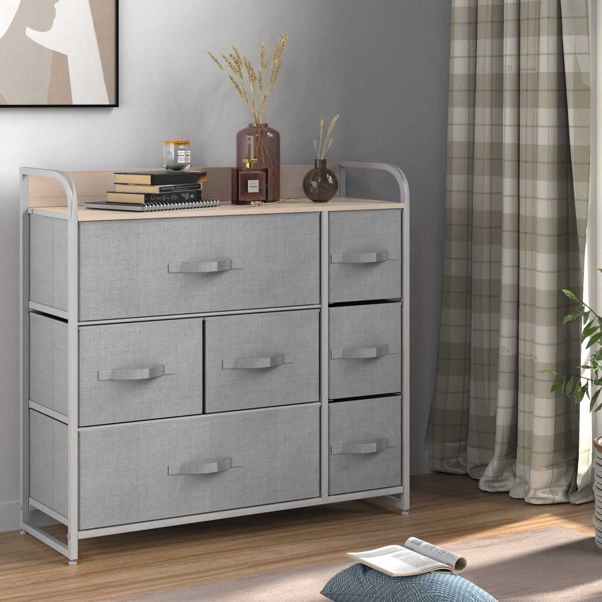 7 Drawer Fabric Storage Dresser B43639