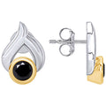 Black Natural Diamond Teardrop Stud Earrings 14k White Gold Over Sterling Silver Y756