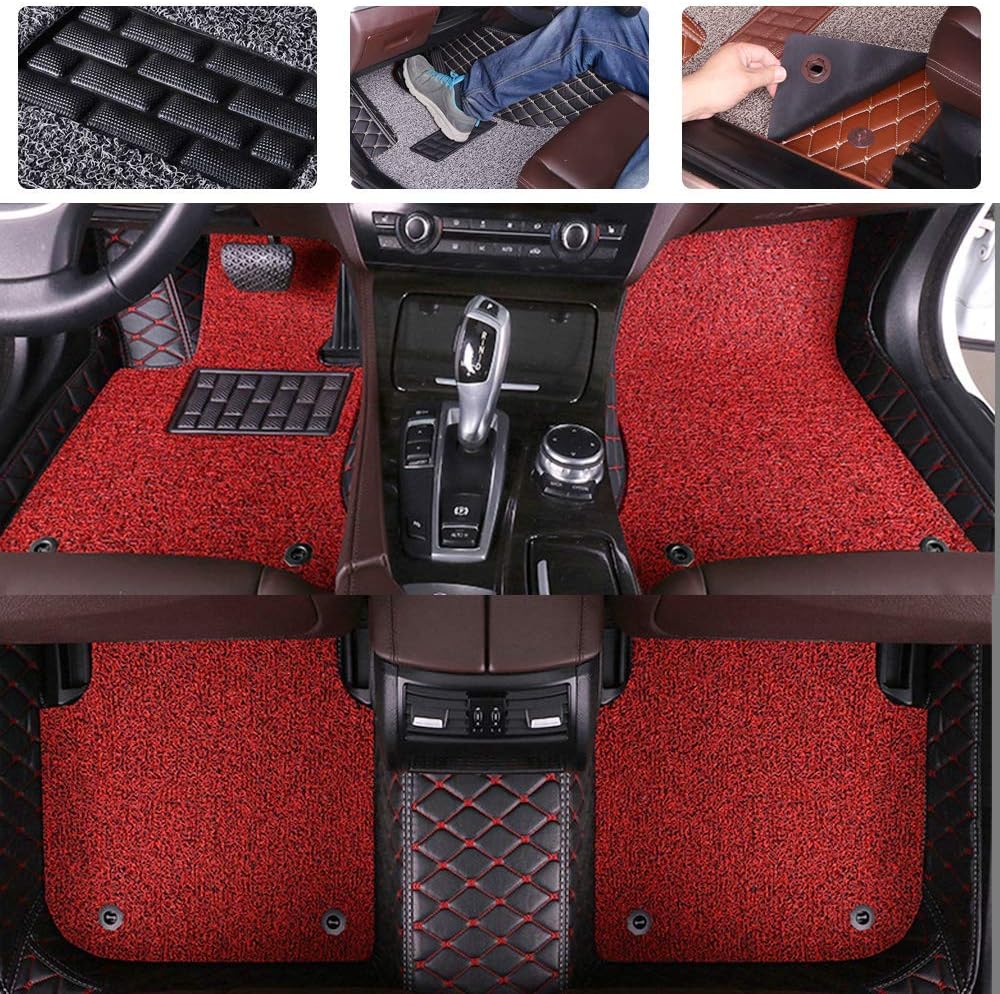 Double Layer Pu Leather & PVC Non-Slip Car Floor Mats D3330