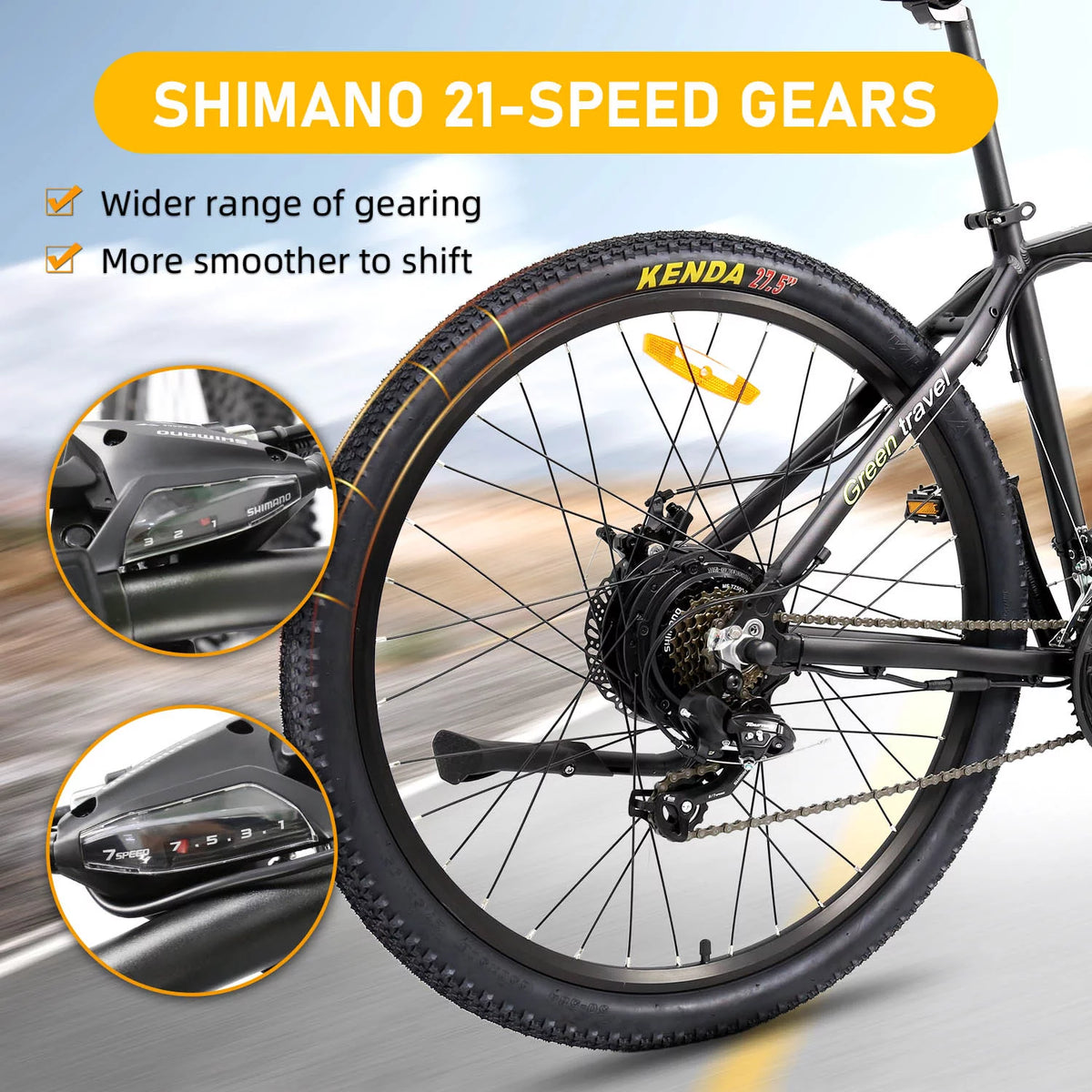 27.5 inch 48V 500W Electric City Bicycle with Removable Battery, Black D352