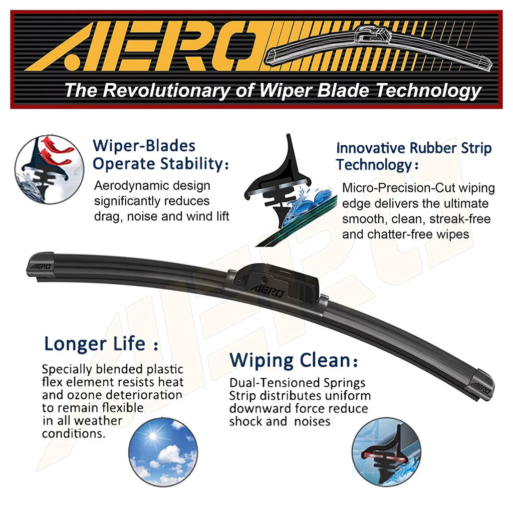 Pontiac G8 2009-2008 26"+15" All-Season Windshield Wiper Blades Set of 2 Q445