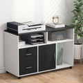 Black & White 2 Drawer Mobile File Lateral Cabinet B855392