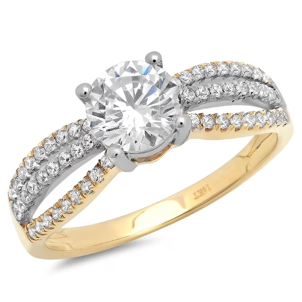 14K Yellow White Gold Diamond Engagement Ring W73436