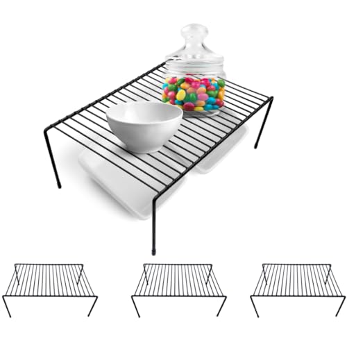 Black 2 Pack Metal Shelf Risers O27731