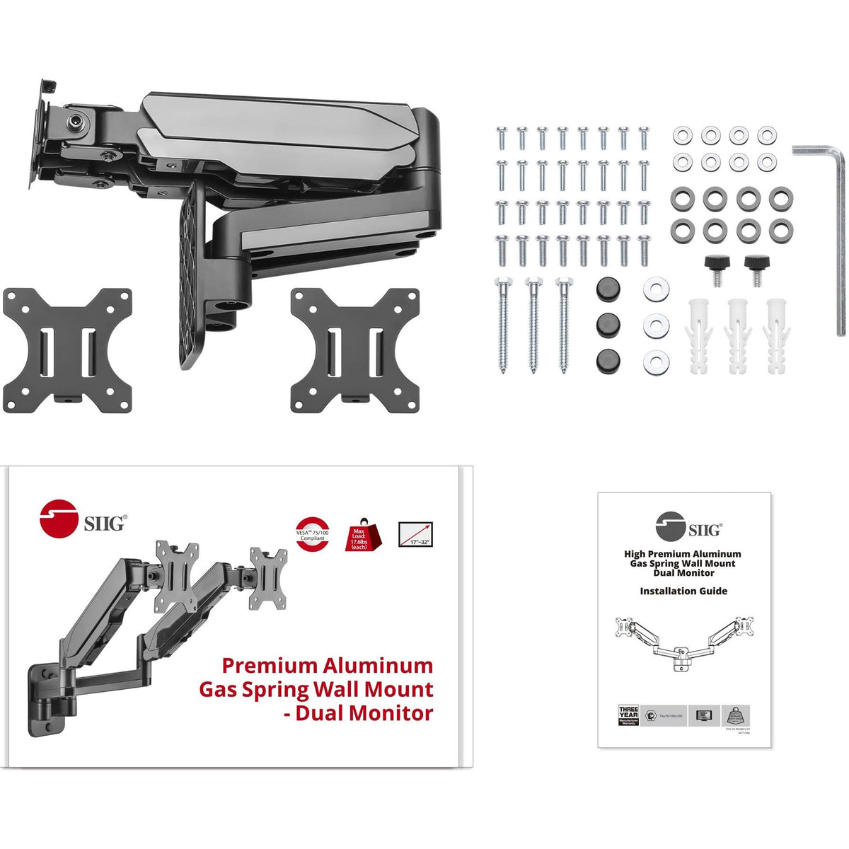Dual Monitor Wall Mount Bracket for 2 LCD Displays X8130