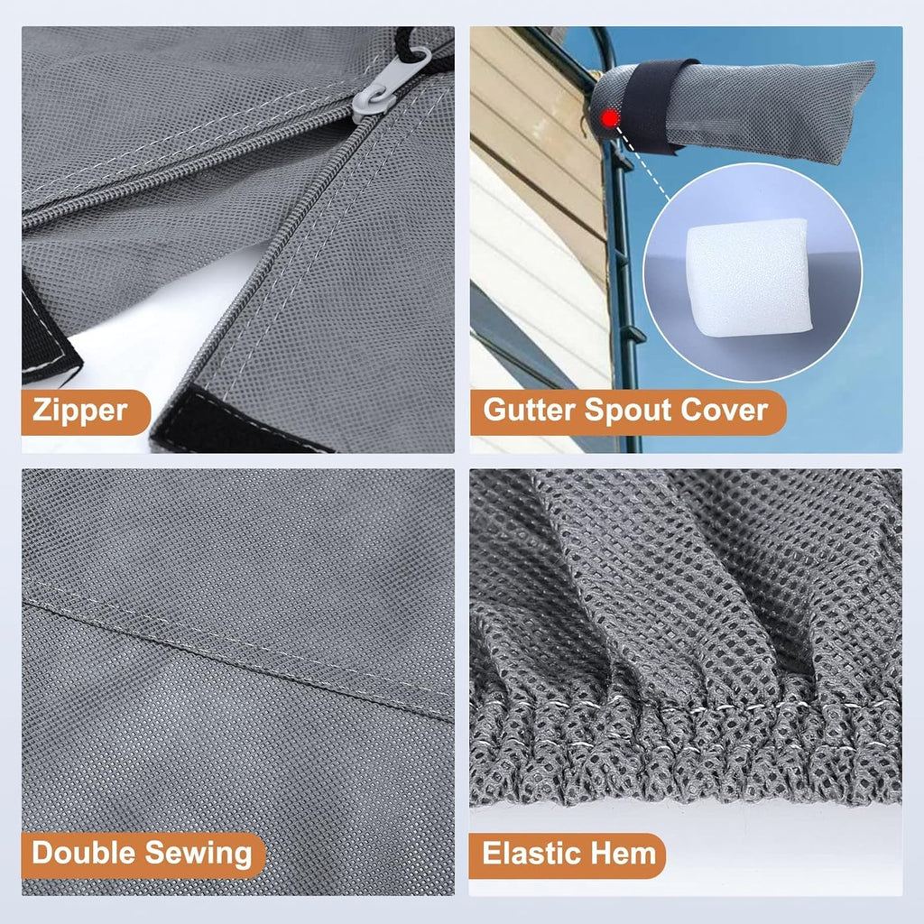 5 Layers Heavy Duty RV Cover with 2Pcs Straps & Gutter Covers J65832