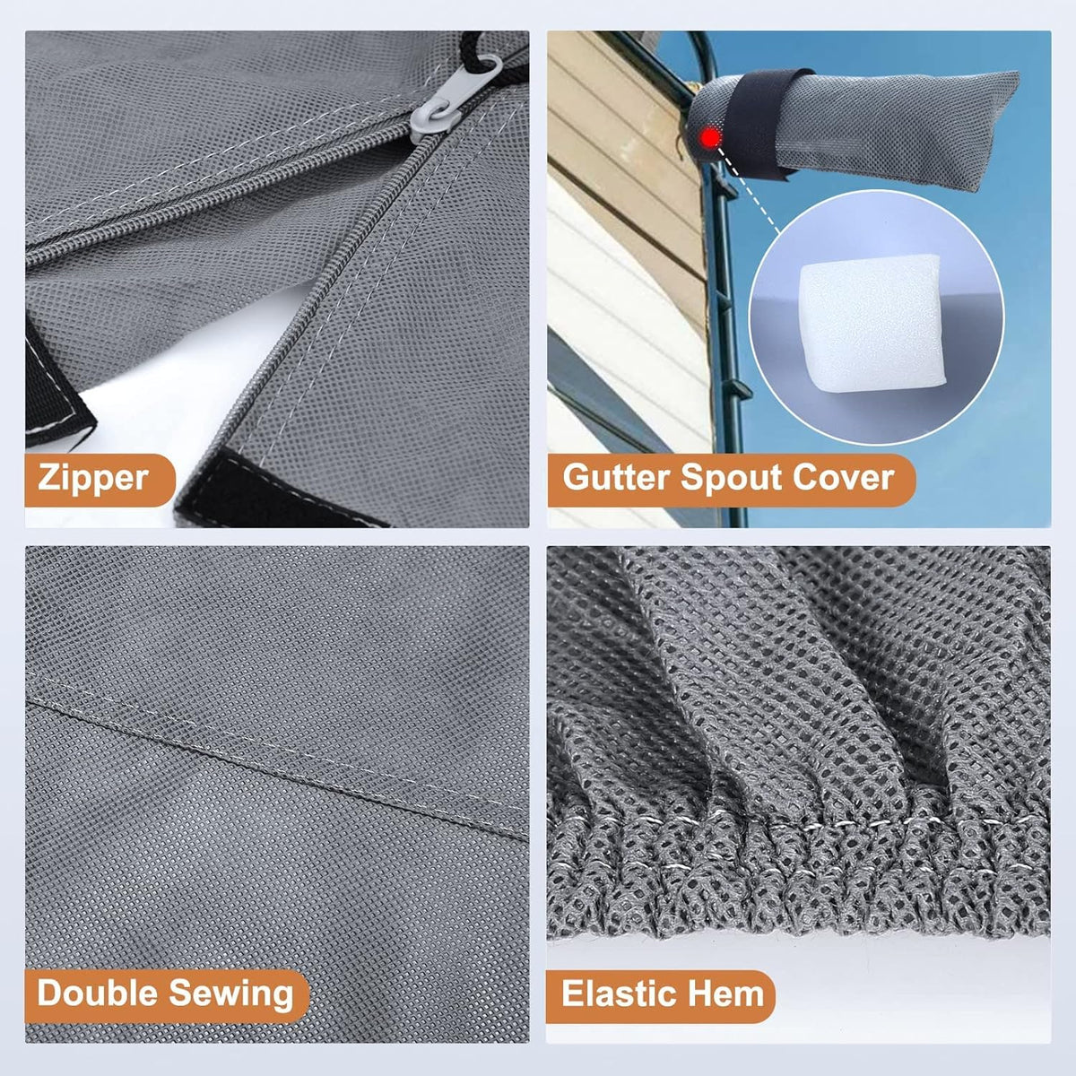 5 Layers Heavy Duty RV Cover with 2Pcs Straps & Gutter Covers J65832
