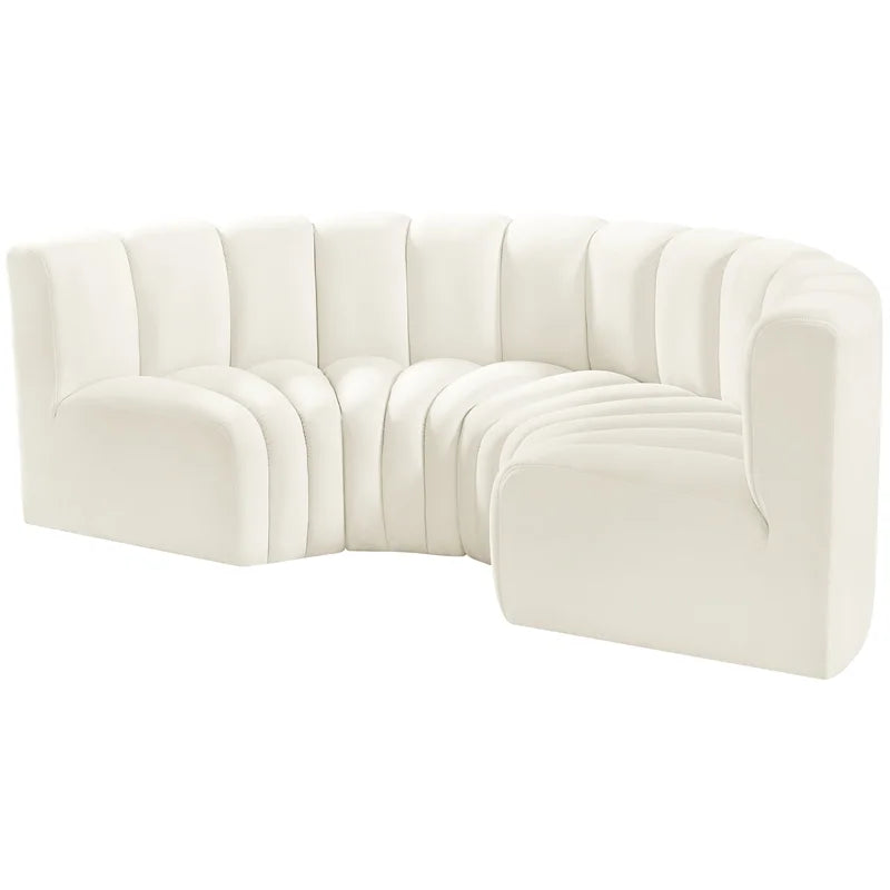 Cream Velvet Modular Sofa O540904