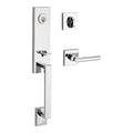 Bright Chrome Single Cylinder Handleset with Square Rose S712769