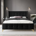 Twin Size Velvet Upholstered Bed P386
