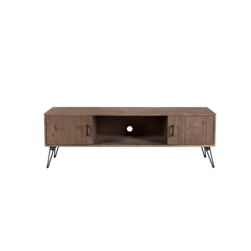 Reclaimed Wood Media TV Stand with Storage Cabinet I411