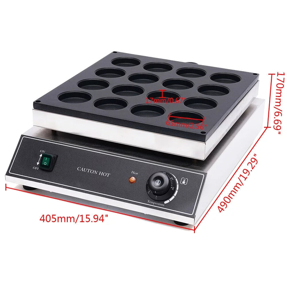 16 Holes Electric Nonstick Waffle Pancake Maker 1700W T2167