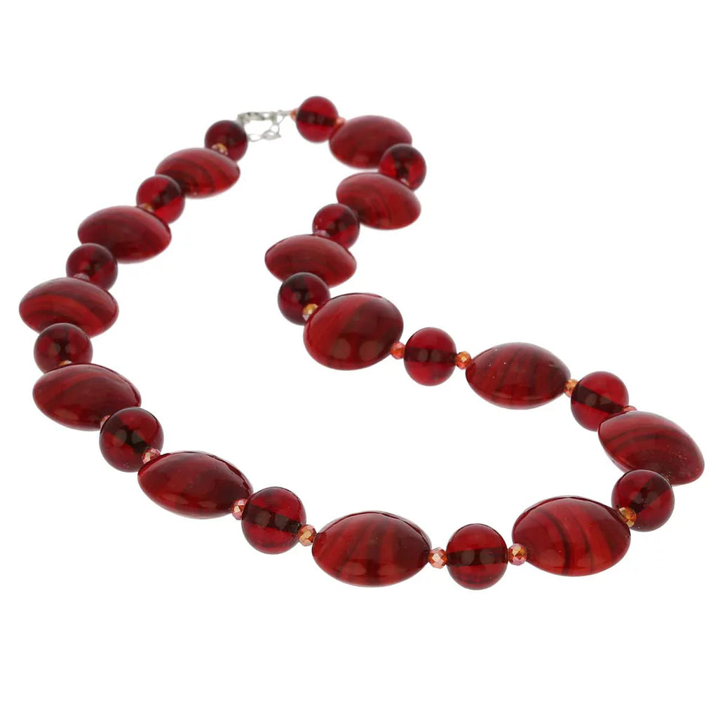 Ruby Red Murano Glass Necklace I889