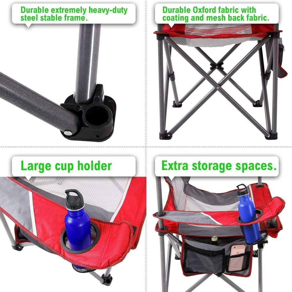 Oversized Mesh Camping Chair Red Grey Z857423