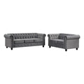 Gray Velvet Loveseat U826440