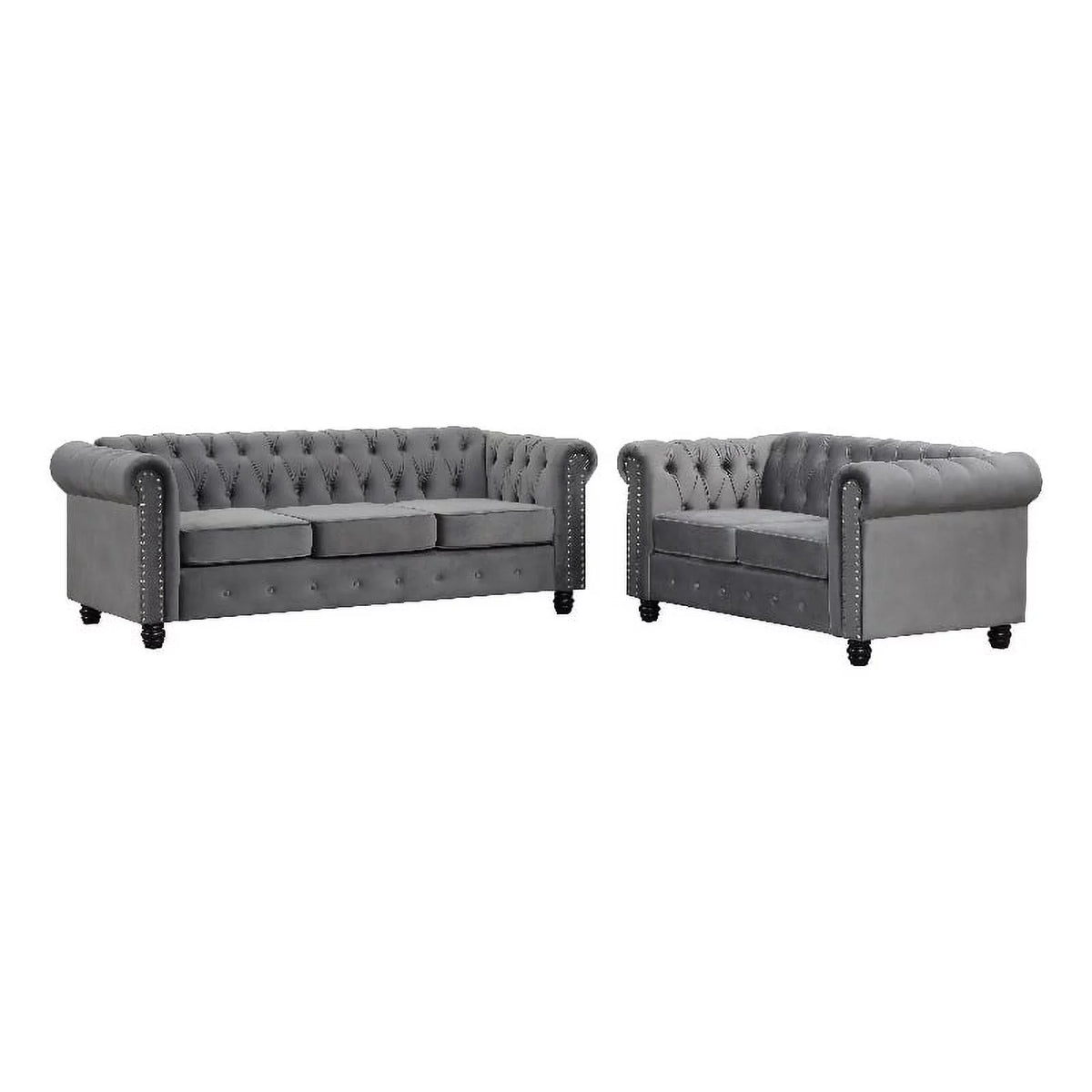 Gray Velvet Loveseat U826440